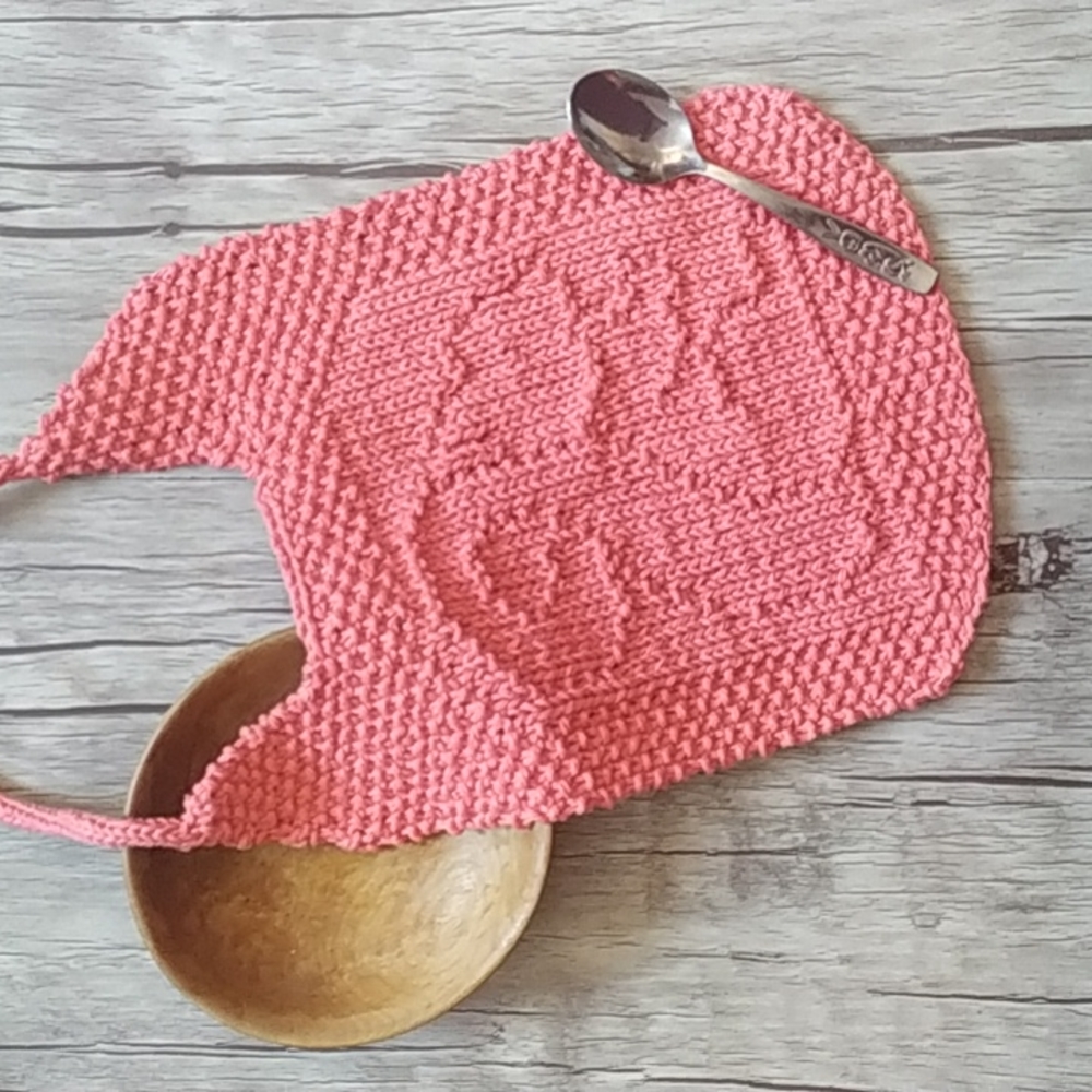 Hand Knit Baby Bib 🐿️